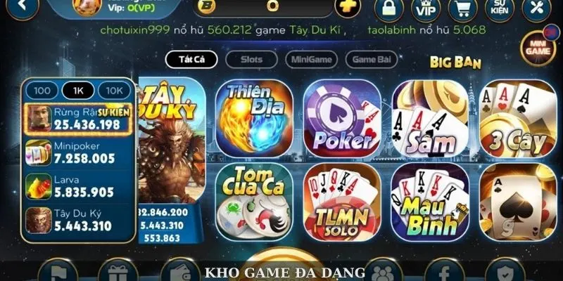 Kho game đa dạng