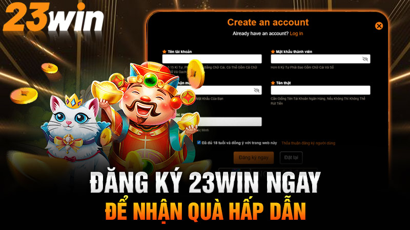 Giao diện đăng ký 23WIN đơn giản, thân thiện trên di động.