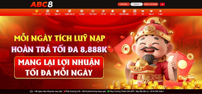 Những trò chơi áp dụng hoàn tiền tại ABC8