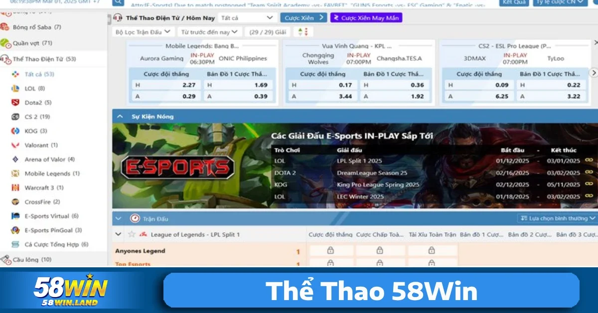 Các Chiến Thuật Để Chinh Phục Mọi Loại Kèo Trên 58Win