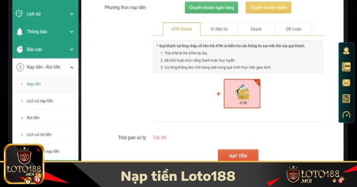 Vì sao nạp tiền tại Loto188 là điểm cộng lớn?