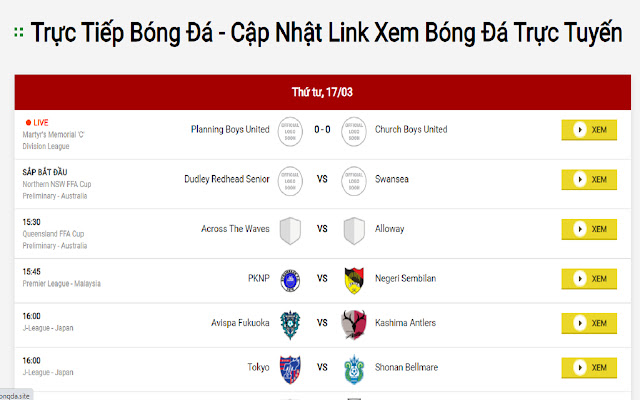 Bóng đá wap luôn cập nhật chính xác về bảng xếp hạng