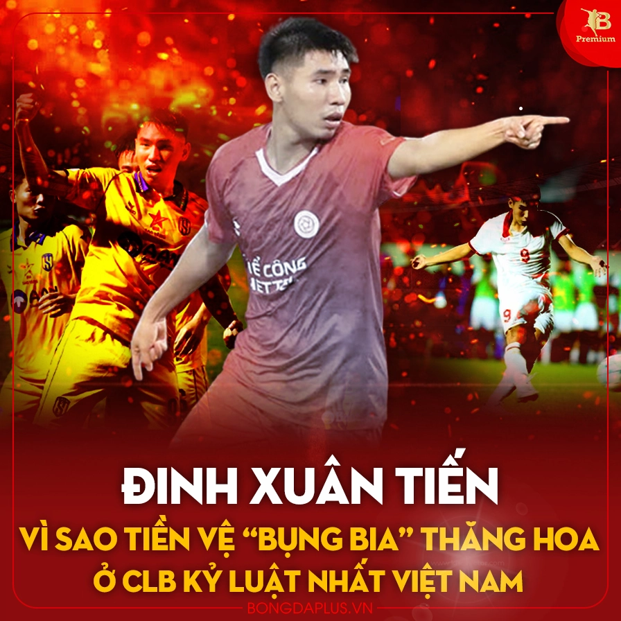 Tiền vệ Đinh Xuân Tiến đang trong buổi tập luyện tại câu lạc bộ Thể Công Viettel