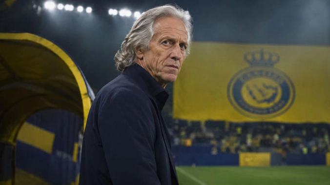 HLV Jorge Jesus vẫy tay chào khán giả sau khi giành chức vô địch